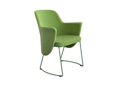 Silla de comedor Silla de cocina Sillón Asiento de tela moderno de madera verde nuevo